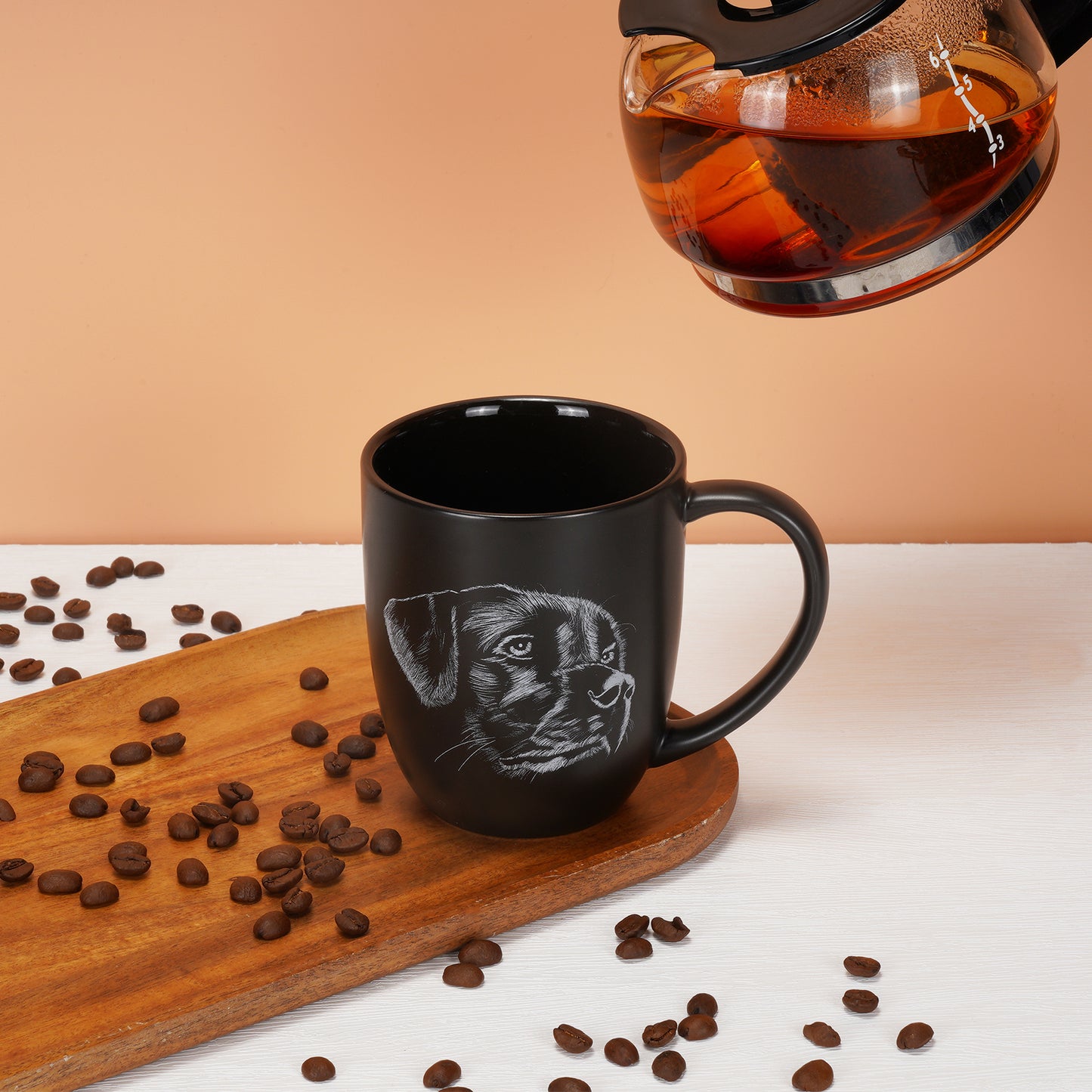 ToCooTo Dog Ceramic Coffee Mug 14oz Novelty Tea Mug Dog Lover Mug Personalized Christmas Housewarming Holiday Birthday Gifts for Men Women Mom Dad Kids Teacher and Best Friend Black