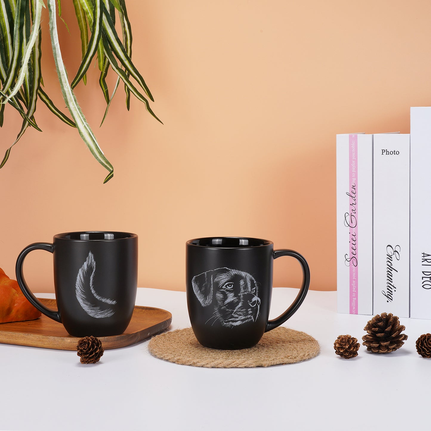 ToCooTo Dog Ceramic Coffee Mug 14oz Novelty Tea Mug Dog Lover Mug Personalized Christmas Housewarming Holiday Birthday Gifts for Men Women Mom Dad Kids Teacher and Best Friend Black