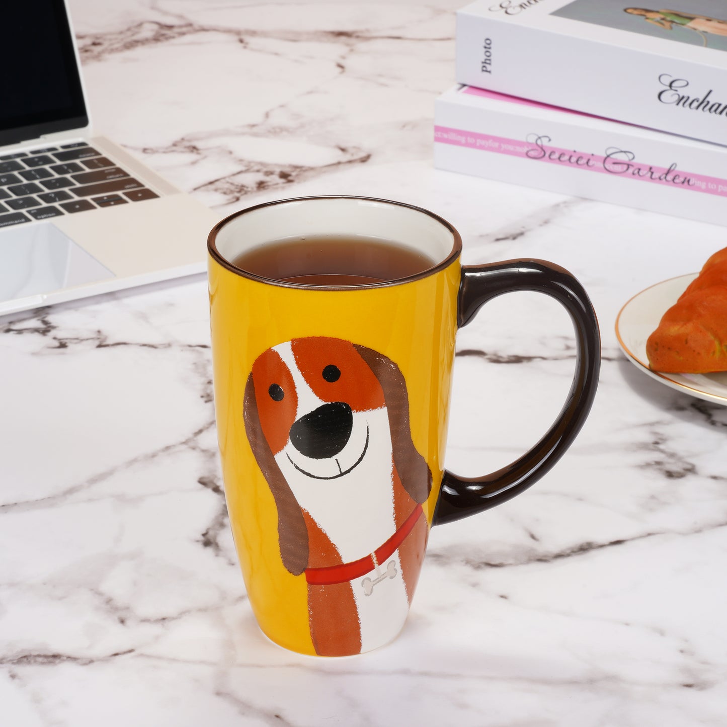 ToCooTo Ceramic Coffee Mug Porcelain Novelty Dog Mug for Dog Lover 20 oz Large Tea Mug Birthday Gifts for Women Men Mom Dad Kids Teacher & Best Friends Give for Christmas Holiday Yellow