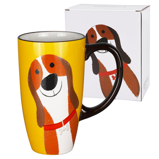 ToCooTo Ceramic Coffee Mug Porcelain Novelty Dog Mug for Dog Lover 20 oz Large Tea Mug Birthday Gifts for Women Men Mom Dad Kids Teacher & Best Friends Give for Christmas Holiday Yellow