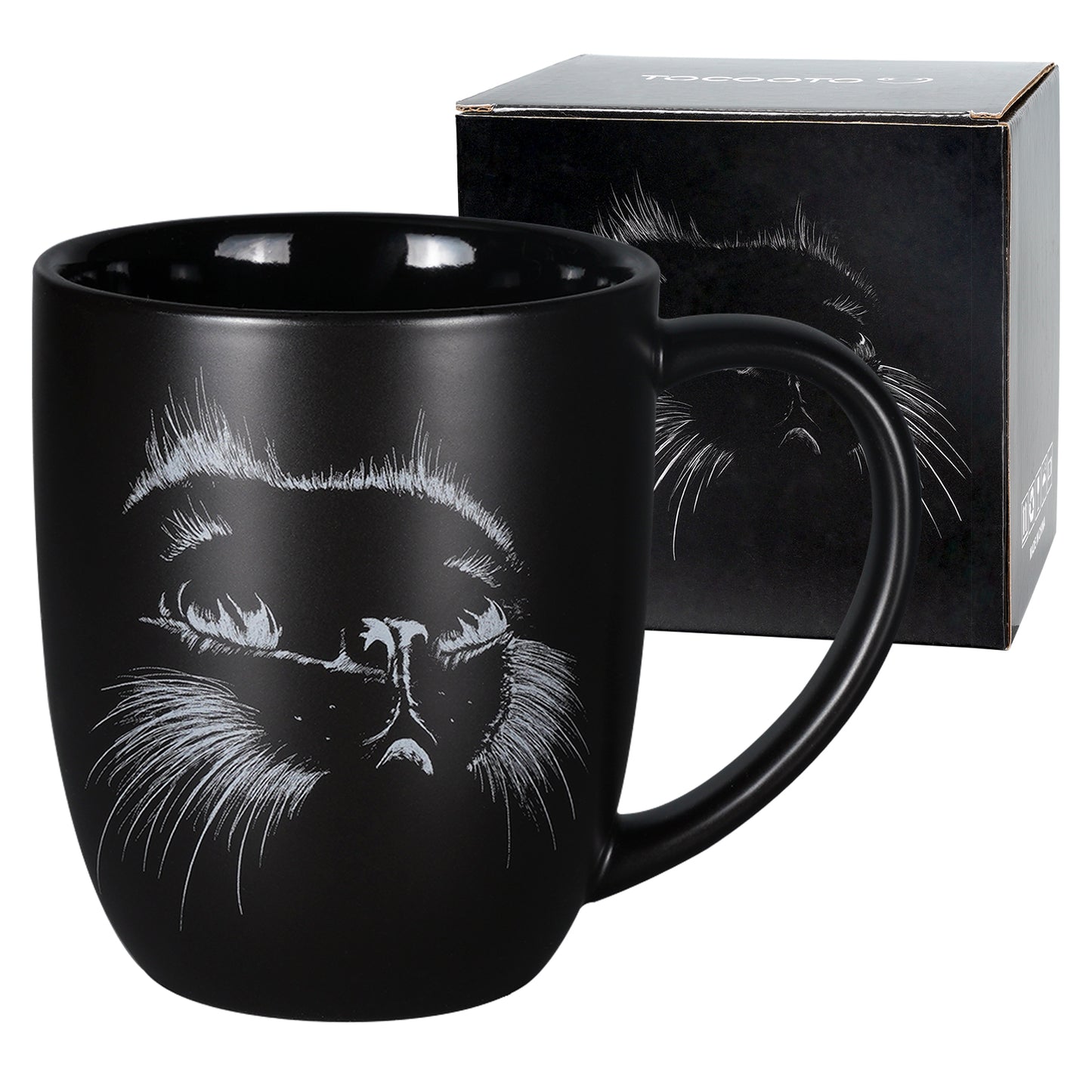 ToCooTo Cat Mug 14oz Novelty Tea Mug Cat Lover Mug Personalized Christmas Housewarming Holiday Birthday Gifts for Men Women Mom Dad Kids Teacher and Best Friend Black