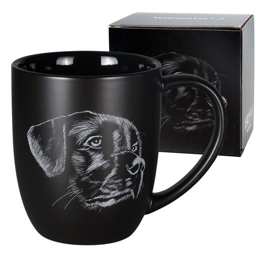 ToCooTo Dog Ceramic Coffee Mug 14oz Novelty Tea Mug Dog Lover Mug Personalized Christmas Housewarming Holiday Birthday Gifts for Men Women Mom Dad Kids Teacher and Best Friend Black