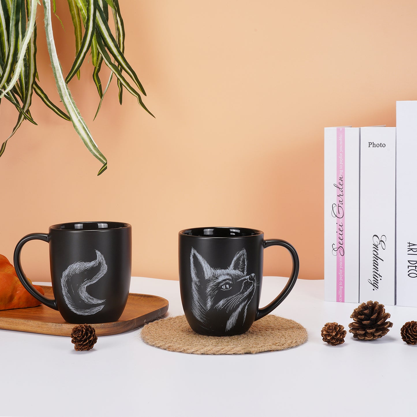 Fox Ceramic Coffee Mug 14oz Novelty Tea Mug Fox Lover Mug Personalized Christmas Housewarming Holiday Birthday Gifts for Men Women Mom Dad Kids Teacher and Best Friend Black