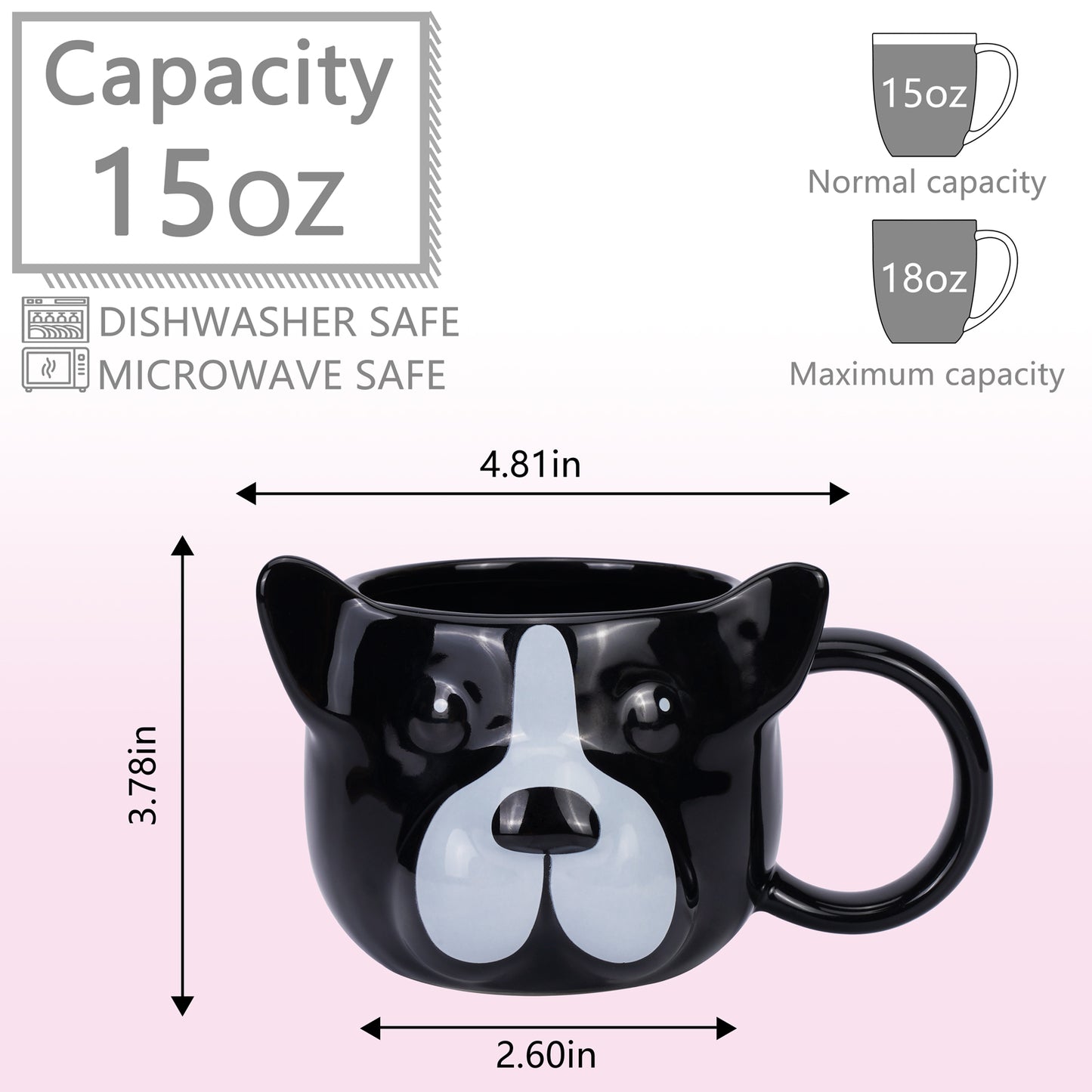 ToCooTo Dog Mug 14 oz Cute Ceramic Coffee Mug 3D Porcelain Tea Mug for Women Kawaii Cup Dog lover Gifts for Men Christmas Gifts Housewarming Holiday Birthday Gifts for Women Mom Kids Men and Friend