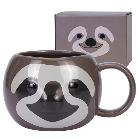 ToCooTo Sloth Mug 16 oz Ceramic Coffee Mug 3D Porcelain Tea Mug for Women Kawaii Cup Sloth Gifts for Women Christmas Gifts Housewarming Holiday Birthday Gifts for Women Men Mom Kids and Friend