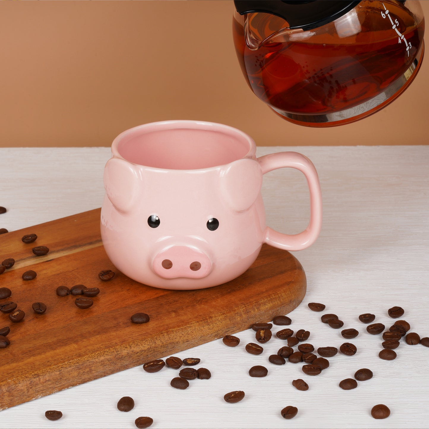 ToCooTo Pig Coffee Mug 14 oz Ceramic Novelty Coffee Mug 3D Porcelain Tea Mug for Women Christmas Housewarming Holiday Birthday Gifts for Women Mom Kids Teacher and Best Friend Pink